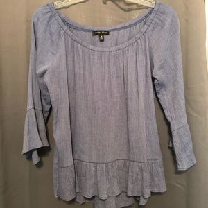 Denim blue blousey top